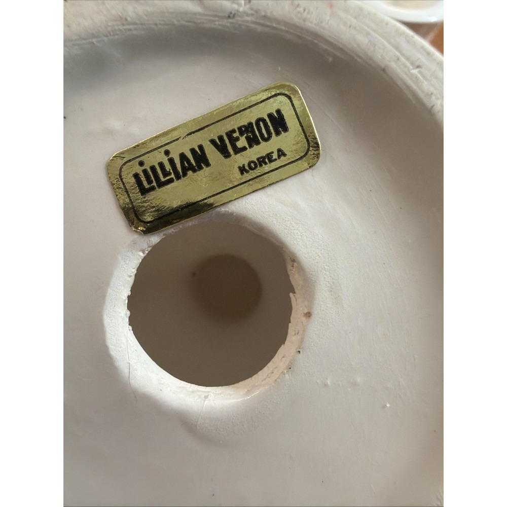 Lillian Vernon Christmas Candle Stick Holder set 2 White Ceramic w Holly Vintage - Picture 4 of 7